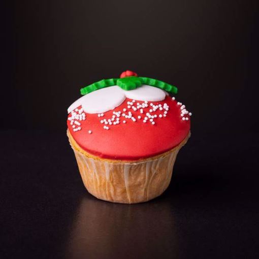 Afbeelding van Kerst muffin rood kerstbal
