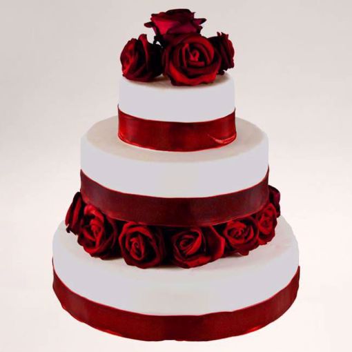 Afbeelding van Rode rozen taart