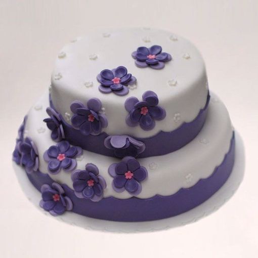 Afbeelding van Paarse bloem taart
