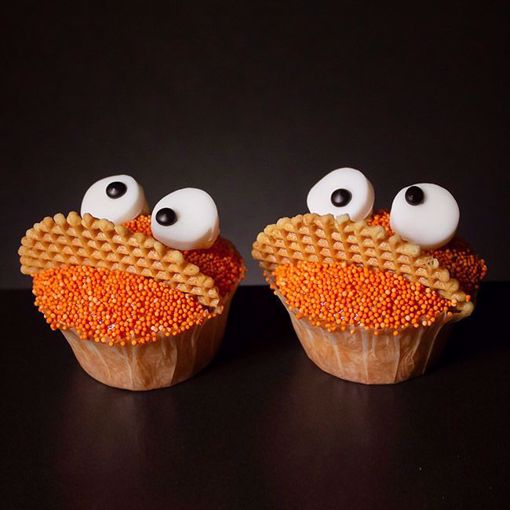 Afbeelding van Oranje cookiemonster muffin