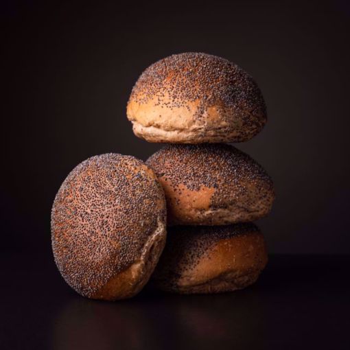 Afbeelding van 6 x maanzaad broodje tarwe (per 6 verpakt)