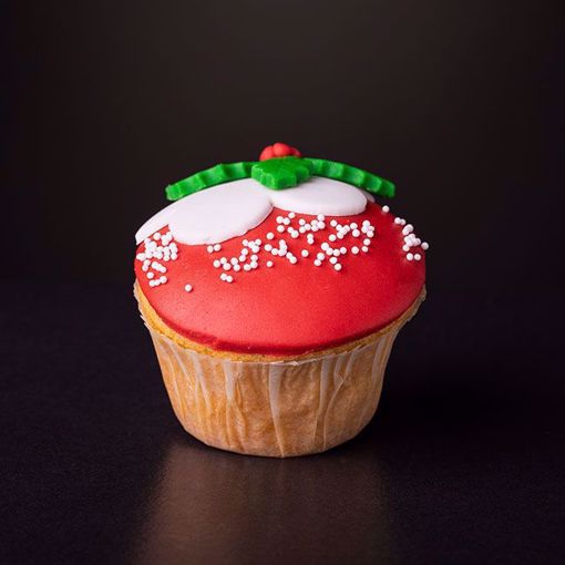 Afbeelding van Kerst muffin kerst krans rood
