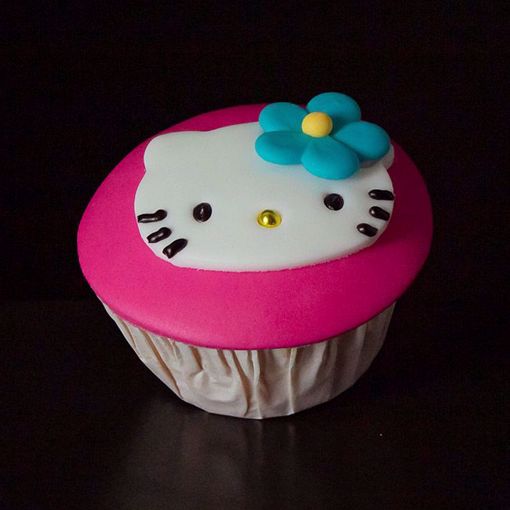 Afbeelding van Hello kitty muffin met gezichtje