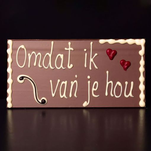 Afbeelding van Choco tablet "Omdat ik van je hou"