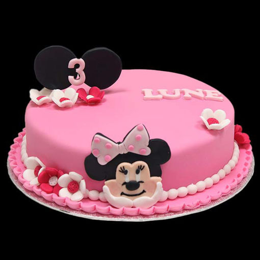 ketting weekend papier Bakkerij Voncken|Minnie mouse pink taart