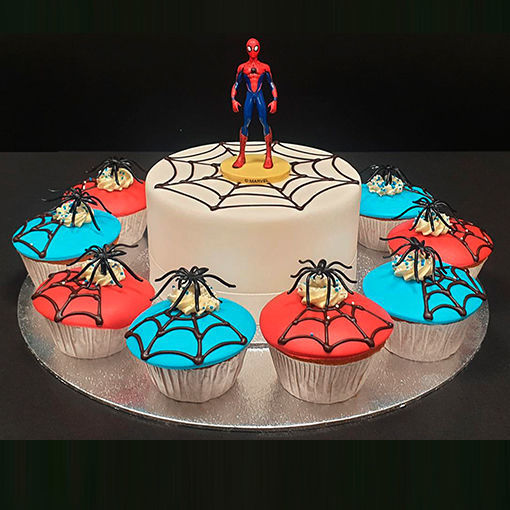 Afbeelding van (M055) Cupcake taart spiderman