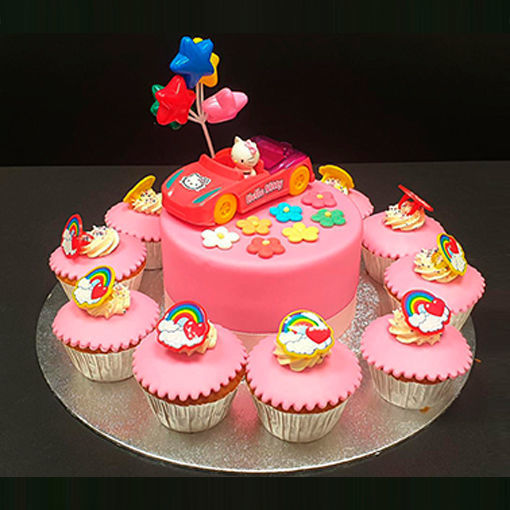 Afbeelding van (M056) Cupcake taart hello Kitty