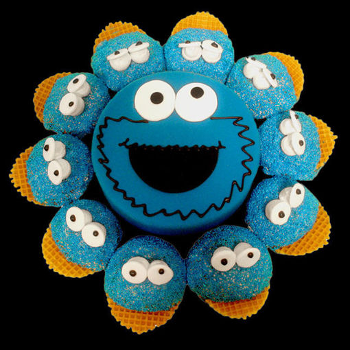 Afbeelding van Cupcake taart Cookie monster