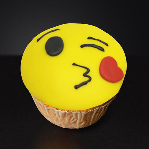 Afbeelding van Smiley muffin  hartjes kus
