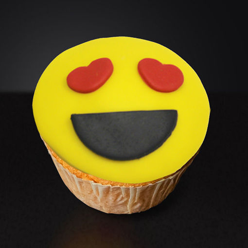 Afbeelding van Smiley muffin  hartjes ogen