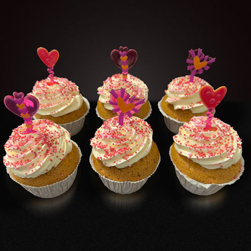 Afbeelding van 6x Cupcake Sweet Hearts