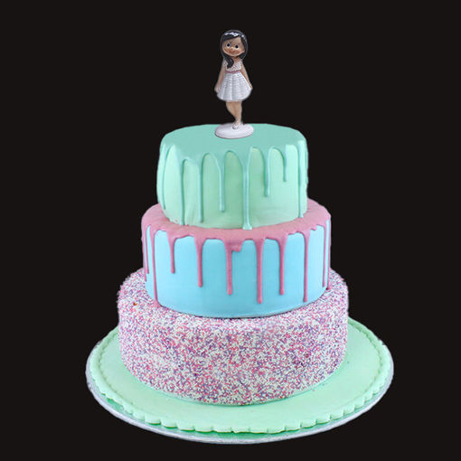 Afbeelding van Pastel rainbow unicorn taart