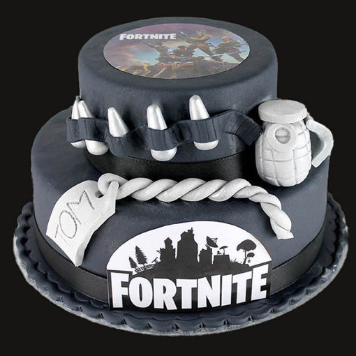 Afbeelding van Fortnite black and grey taart