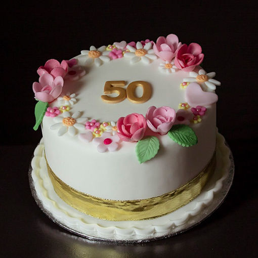 Afbeelding van Birthday flowers gold